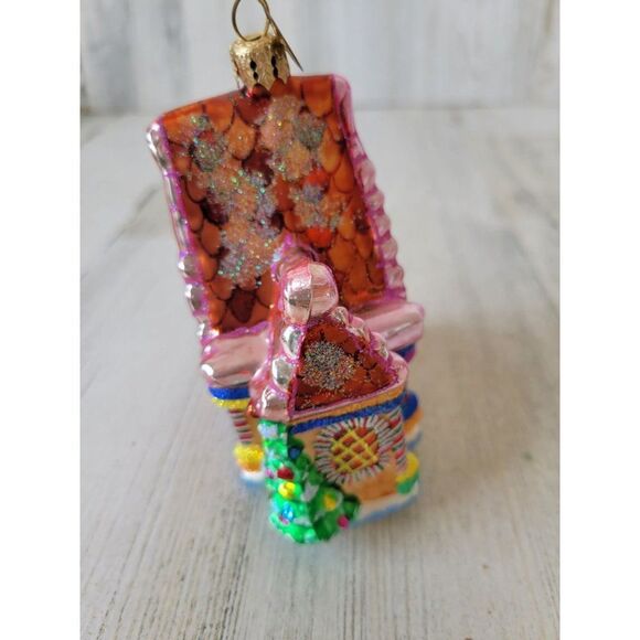 Radko gingerbread house ornament pink sparkle glitter - Picture 4 of 6